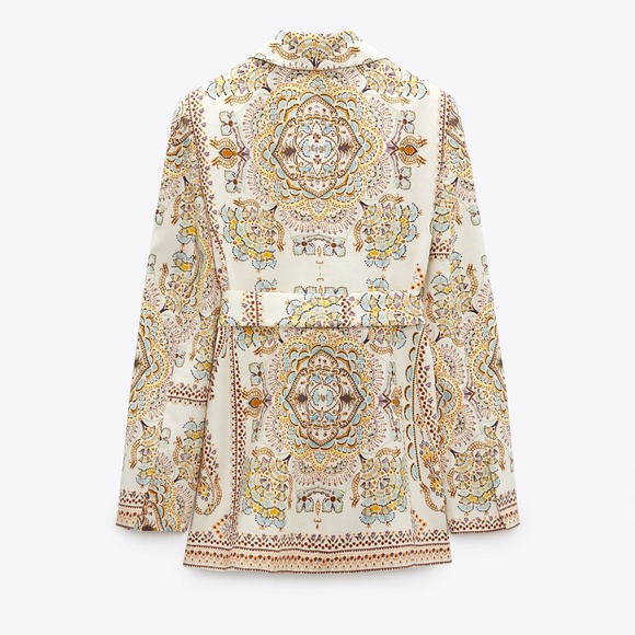 Zara limited edition linen printed blazer - Picture 6 of 8